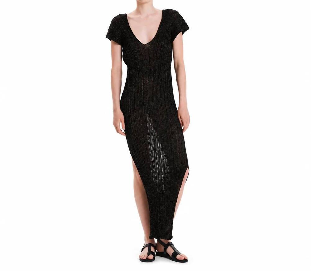 NEW KOURBELA shimmering water maxi dress in black gold